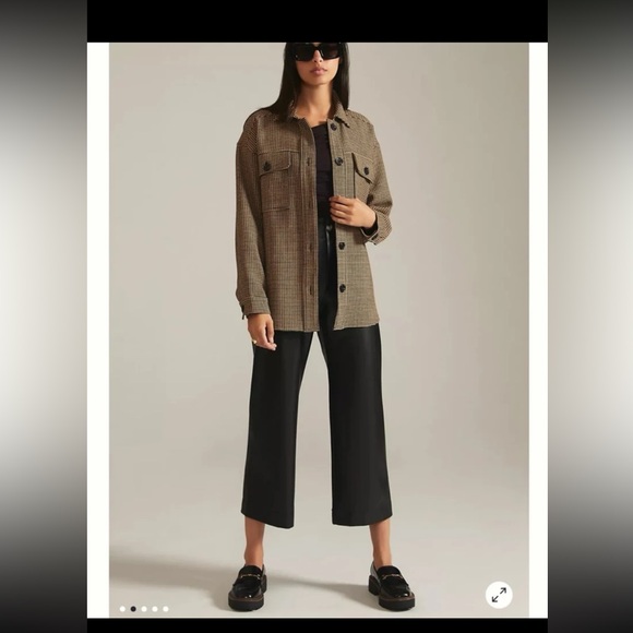 Current Air Anthropologie Houndstooth Shirt Jacket Shacket Brown Black 
Medium - Picture 6 of 12